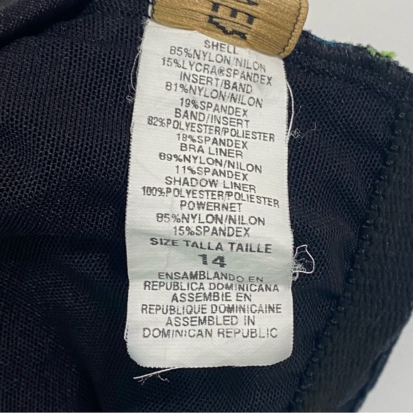 Great Lengths women’s one piece swimsuit with spandex size 14 black with stripes - Picture 5 of 8